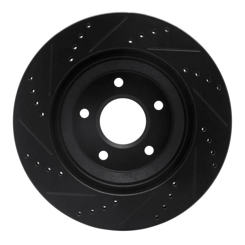 Cadillac XLR Brake Rotor (1) - Left Front - R1 Concepts - Drilled & Slotted - Black - `97-`09